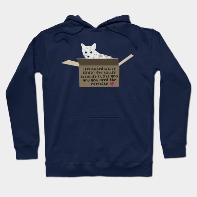 Cat in a Box Valentine Hoodie by MarbleCloud